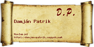 Damján Patrik névjegykártya
