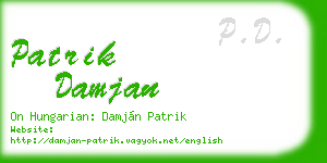 patrik damjan business card